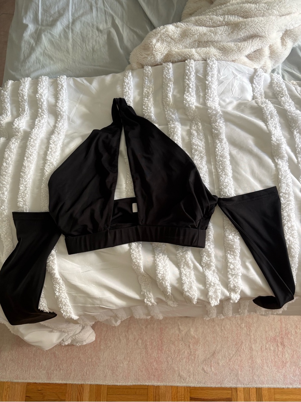Tiger Mist Black Halter Cutout Crop Top
